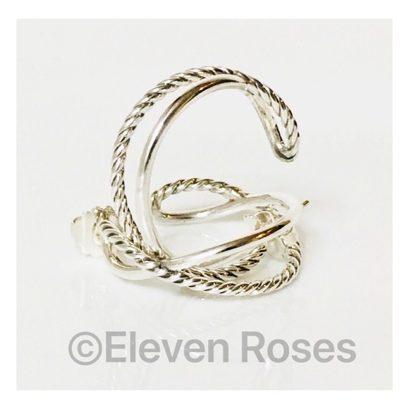 David Yurman Jewelry - David Yurman Large Cable Crossover Hoop Earrings